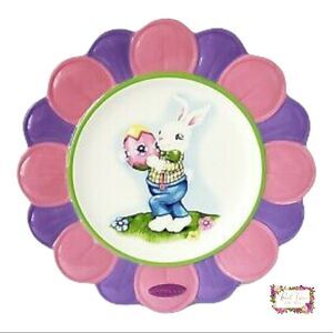 Christopher Radko CELEBRATIONS 12" Flower Shaped Dolomite Plate 2011 Bunny